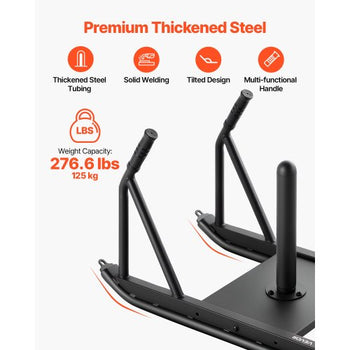 Weight Sled, Steel Power Sled, Fitness Strength Training Sleds for Athletic Exercise Speed Improvement, Workout Fitness Equipment with Handle, Compatible with 1/2 in Weight Plates, Black