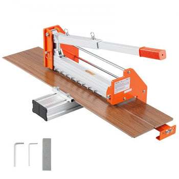 12 inch Vinyl Floor Cutter, 12mm Thick Laminate Flooring Cutter with Upgraded Labor-Saving Aluminum-Alloy Lever, Telescoping Support Plate, Cuts Certain Engineered Wood, LVT, VCT, SPC, LVP, WPC