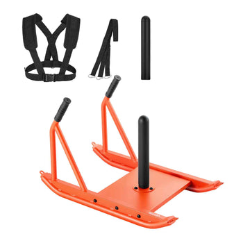 Weight Sled, Steel Power Sled, Fitness Strength Training Sleds for Athletic Exercise Speed Improvement, Workout Fitness Equipment with Handle, Compatible with 1/2 in Weight Plates, Orange