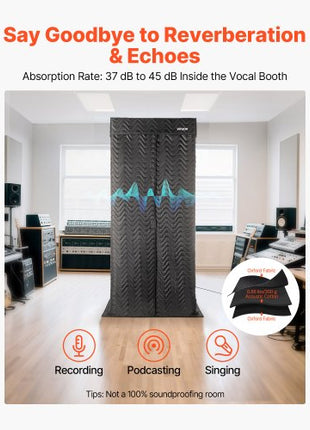 6.56 ft Portable Vocal Booth Recording Booth with Travel Bag for Voiceovers