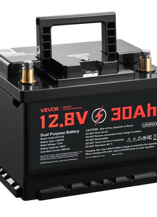 12V 30Ah Dual Purpose LiFePO4 Lithium Battery, 600 CCA Group 47, Car Start-Stop Lithium-ion Starter Battery Plus Deep Cycle, Built-in Smart BMS, for Automotive, Trolling Motor, Engine Starting