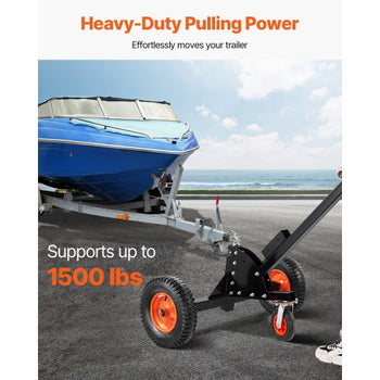 Heavy-Duty Trailer Dolly, 1500lbs Tongue Weight Capacity, 2 in 1 Trailer Mover with 2 in Ball, 16 in Pneumatic Tires and Universal Wheel, Portable Tow Dolly for Moving Car RV Trailer