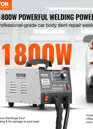 Stud Welder Dent Repair Kit, 110V Auto Body Spot Welding Dent Puller Machine with 7 Welding Modes & Adjustable Power, 1.8KW Spot Welder Dent Removal Tool for Car, Truck Dent Repair