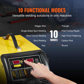 Dual Pro Stud Welder Deluxe AL/Fe Dent Repair Kit, Professional 5KW Welder with Auto/Manual Welding and 10 Modes, 110V Spot Welding Dent Repair Machine for Steel & Aluminum Auto Panels Repair