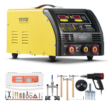 Dual Pro Stud Welder Deluxe AL/Fe Dent Repair Kit, Professional 5KW Welder with Auto/Manual Welding and 10 Modes, 110V Spot Welding Dent Repair Machine for Steel & Aluminum Auto Panels Repair
