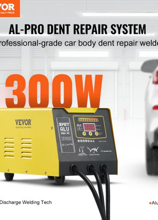 Spot Welder Dent Puller, 300W Stud Welder Dent Repair Kit with Heat Gun, Auto/Manual Welding Mode, 110V Auto Body Spot Welding Dent Repair Machine for Aluminum Car Body Panels Repair