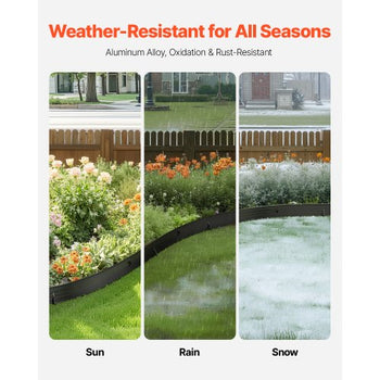 Metal Landscape Edging, 8 Packs 72 in Rust-Resistant Aluminum Alloy Landscape Edging, Bendable Garden Edging Border, Heavy Duty Lawn Edging Fence for Flower Bed Yard Pathway