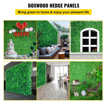 Artificial Boxwood Panels, 16 PCS 20\"x20\" Boxwood Hedge Wall Panels, PE Artificial Grass Backdrop Wall 1.6\", Privacy Hedge Screen for Decoration of Outdoor, Indoor, Garden, Fence, and Backyar