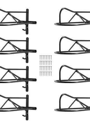 Wall Mount Saddle Rack, 27.3 x 16.3 x 12.5 in, 8 Packs Horse Saddle Rack with Pad Bar, Portable Saddle Stand for English & Western Saddle, Horse Tack Storage for Equestrian Garden, Black