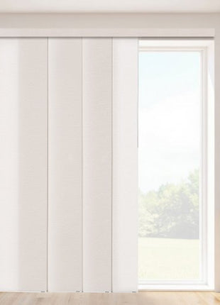Panel Track Blinds, Extendable Track from 45.8 in to 86 in W, Trimmable Panel Curtains Up to 96 in H, Adjustable Vertical Panel Blinds for Sliding Doors, Patio Doors, Room Divider, Light Brown