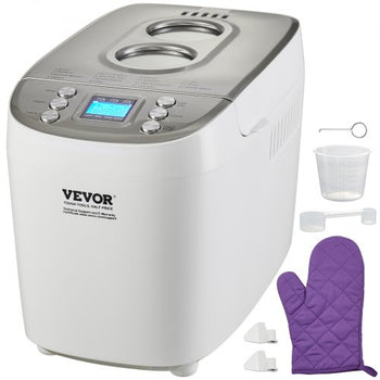 Bread Maker, 15-in-1 3LB Dough Machine, Nonstick Ceramic Pan Automatic Breadmaker with Gluten Free Setting, Whole Wheat Bread Making, Digital, Programmable, 3 Loaf Sizes, 3 Crust Colors, White
