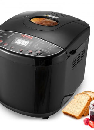 Bread Maker, 19-in-1 2LB Dough Machine, Nonstick Ceramic Pan Automatic Breadmaker with Gluten Free Setting, Whole Wheat Bread Making, Digital, Programmable, 3 Loaf Sizes, 3 Crust Colors