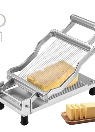 Cheese Cutter with Wire, 0.2" Ultra-Thin Cheeser Butter Cutting Blade, Detachable Cheese Slicer Wire, Aluminum Alloy Commercial Cheese Slicer with 316 Stainless Steel Knife Wire, Kitchen Cooking