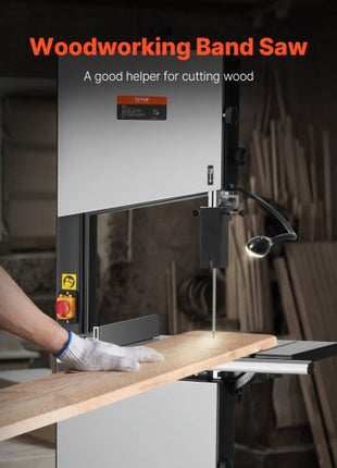 Band Saw, 13.39-Inch, Benchtop Bandsaw with Stand, 440-846 RPM Continuously Viable Speed, 1100W 1-1/2HP, 110V, Optimized Work Light, and Miter Gauge, for Woodworking Aluminum Wood Metal Copper