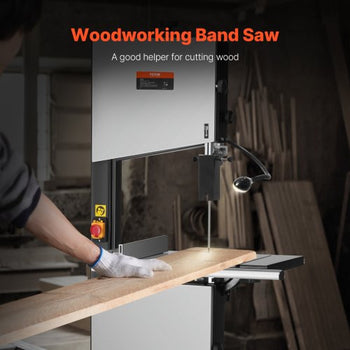 Band Saw, 13.39-Inch, Benchtop Bandsaw with Stand, 440-846 RPM Continuously Viable Speed, 1100W 1-1/2HP, 110V, Optimized Work Light, and Miter Gauge, for Woodworking Aluminum Wood Metal Copper