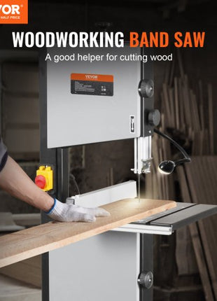 Band Saw with Stand, 9.65-Inch, 560&1100 RPM Two-Speed Benchtop Bandsaw, 370W 1/2HP Motor 6'' Cutting Height 72.13'' Sawblade Length, with Fence and Miter Gauge, for Woodworking Aluminum Plastic