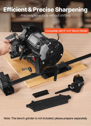 Pro Grind Sharpening System, Multi-Grind Sharpening Jig for 6" & 8" Bench Grinder - with Platform Jig, Tool Rest Bar, Setup Block, Miter Slide, Micro Bevel Block, for Chisels Woodturning Tools