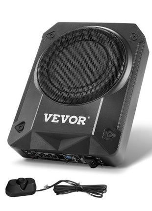 8" 800W Underseat Car Subwoofer, Slim Powered Car Subwoofers Under the Seat, Low Profile Audio Sub Built-in Amplifier, High/Low Level Input & Volume Controller for SUVs, Car, Truck, RV