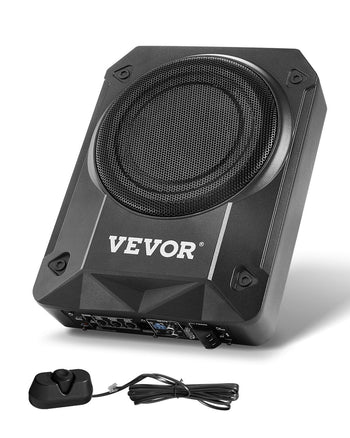 8" 800W Underseat Car Subwoofer, Slim Powered Car Subwoofers Under the Seat, Low Profile Audio Sub Built-in Amplifier, High/Low Level Input & Volume Controller for SUVs, Car, Truck, RV