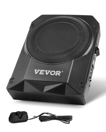 10" 400W Underseat Car Subwoofer, Slim Powered Car Subwoofers Under the Seat, Low Profile Audio Sub Built-in Amplifier, High/Low Level Input & Volume Controller for SUVs, Car, Truck, RV