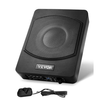 10" 240W Underseat Car Subwoofer, Slim Powered Car Subwoofers Under the Seat, Low Profile Audio Sub Built-in Amplifier, High/Low Level Input & Volume Controller for SUVs, Car, Truck, RV