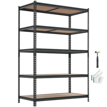 Storage Shelves, 5-Tier Adjustable, 3000 lbs Capacity, Heavy Duty Garage Storage Shelving Unit, Metal Utility Rack Shelf, for Garage Workshop Warehouse Basement, 48.35" W x 24.37" D x 71.38" H