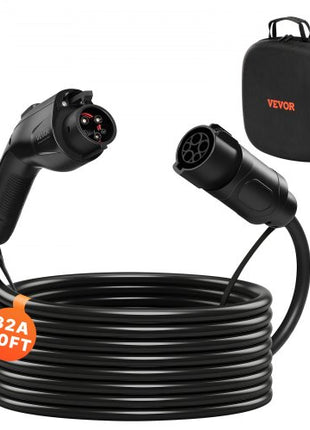 EV Charger Extension Cable, 32Amp 40 ft J1772 Extension Cord Compatible with 120V-240V SAE J1772 Electric Vehicle Chargers, Level 1/Level 2 IP66 Heavy Duty Car Charging Cable with Carrying Bag