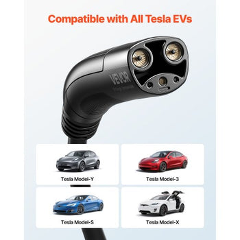 EV Charger Extension Cable for Tesla, 48Amp 40 ft Max 240V 11.52 kW with NACS Plug, EV Extension Cord for Level 1/2 Tesla Mobile/Wall Connector/Destination Charger, Model Y/X/3/S, Carrying Bag