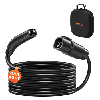 EV Charger Extension Cable for Tesla, 48Amp 40 ft Max 240V 11.52 kW with NACS Plug, EV Extension Cord for Level 1/2 Tesla Mobile/Wall Connector/Destination Charger, Model Y/X/3/S, Carrying Bag