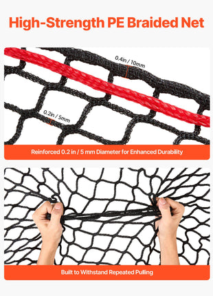 Round Bale Hay Net, 5.91 x 5.91 x 5.91 ft, 1.5 inch Holes, PE Material, Knotless Design, with Zip Ties, Needle Shuttle, Repair T and Storage Bag, Slow Feeder Round Bale Net for Horses