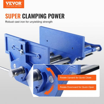 Woodworking Vise, 13 inch Woodworking Bench Vise, Heavy-duty Cast Iron Vice for Workbench 10.6" Jaw Width, with Quick Release Lever for Woodworking, Cutting, and Drilling