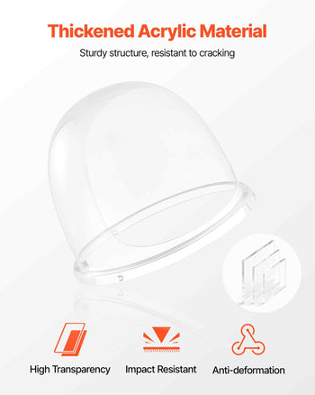 Cotton Candy Machine Cover, Transparent Acrylic Dome Bubble Shield, Cotton Candy Machine Bubble Shield Compatible with 15inch Cottons Candies Machines Bowl for Party, Shops, Bottom Groove Design