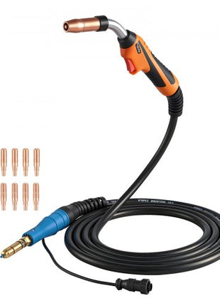 250A MIG Welding Gun with 15FT Cable, Replacement for Miller MDX-250 - with 11PCS Mig Welding Contact Tips