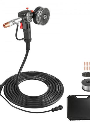 150Amp Spool Gun with 20FT Cable, Replacement for Miller Spoolmate 150 - with 11PCS Mig Welding Contact Tips, ER4043 0.035" Aluminum Mig Welding Wire & Toolbox