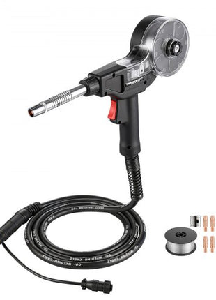 135Amp Spool Gun with 10FT Cable, Replacement for Miller Spoolmate 100 - with 11PCS Mig Welding Contact Tips & ER4043 0.035" Aluminum Mig Welding Wire
