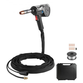 160Amp Spool Gun with 20FT Cable, Replacement for Miller Spoolmate 200 Series (300497) - with 11PCS Mig Welding Contact Tips, ER4043 0.035" Aluminum Mig Welding Wire & Toolbox
