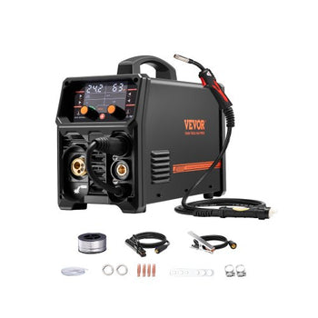 Pro MIG Welder, 200A Pluse Mig Welding Machine, 5-in-1 Multi-Functional Welder Machine MIG Pluse/Gas MIG/Flux Core MIG/Stick/Lift TIG, 110V/220V Dual Voltage Aluminum Mig Welder with LCD Display