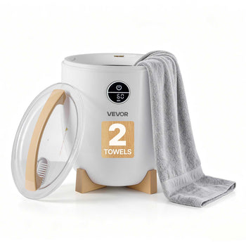 Towel Warmers for Bathroom 12L Heated Towel Bucket with LED Display, Rapid Heating, 4 Adjustable Timer for 15/30/45/60 Min, Auto Shut Off, Fits Towels, Blankets, Bathrobes, for Women, White