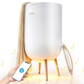 Towel Warmers for Bathroom with Bluetooth Speaker and Ambient Light, Rapid Heated Towel Bucket, Auto Shut Off, 4 Adjustable Timer, Fits Oversized Towels, Blankets, Bathrobes, for Women, White