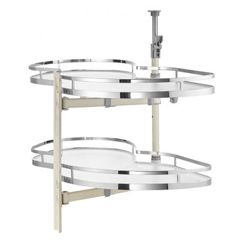 Swing Left Blind Corner Cabinet, Pull Out Organizer for 36 inch Width Blind Cabinet, 2 Tier Height Adjustable Swing Tray, Soft Close Kitchen Cloud Blind Organizer, Left Open