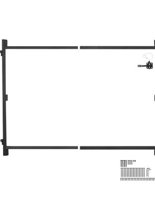 Gate Building Kit, Fits 36 to 60 in Wide Openings, Up from 6 to 7 ft High Fence, Adjustable Gate Building Kit, Anti Sag Full Gate Frame Kit with Latch Lock and Screws, for Wooden Fence, Iron