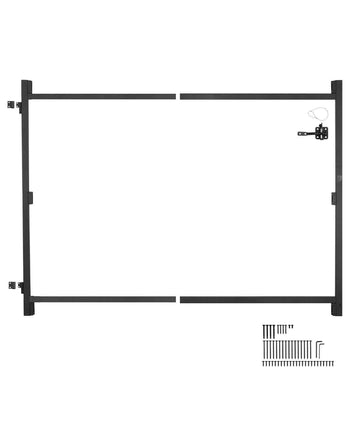 Gate Building Kit, Fits 36 to 60 in Wide Openings, Up from 6 to 7 ft High Fence, Adjustable Gate Building Kit, Anti Sag Full Gate Frame Kit with Latch Lock and Screws, for Wooden Fence, Iron