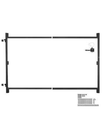 Gate Building Kit, Fits 40 to 72 in Wide Openings, Up from 4 to 5 ft High Fence, Adjustable Gate Building Kit, Anti Sag Full Gate Frame Kit with Latch Lock and Screws, for Wooden Fence, Iron