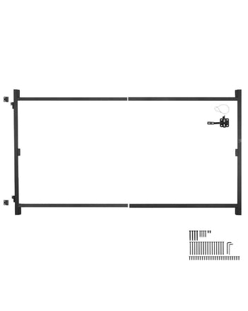 Gate Building Kit, Fits 60 to 96 in Wide Openings, Up from 4 to 5 ft High Fence, Adjustable Gate Building Kit, Anti Sag Full Gate Frame Kit with Latch Lock and Screws, for Wooden Fence, Iron