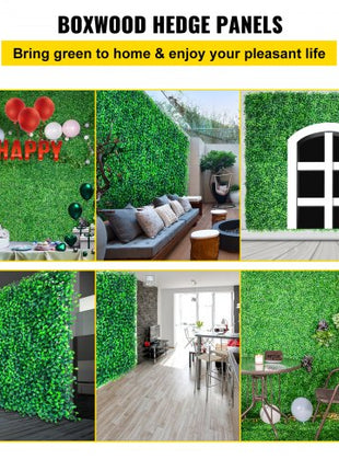 Artificial Boxwood Panels, 20 PCS 20\"x20\" Boxwood Hedge Wall Panels, PE Artificial Grass Backdrop Wall 1.6\", Privacy Hedge Screen for Decoration of Outdoor, Indoor, Garden, Fence, and Backyar