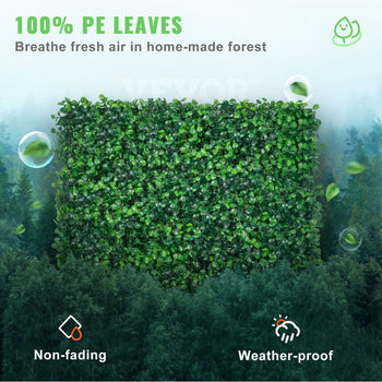 12PCS 20x20inch Artificial Boxwood Panels,Boxwood Hedge Wall Panels,Artificial Grass Backdrop Wall 1.6\",Privacy Hedge Screen UV Protected for Outdoor Indoor Garden Fence Backyard