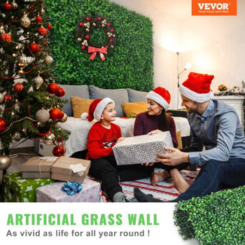 Artificial Boxwood Panel UV 24pcs Boxwood Hedge Wall Panels Artificial Grass Backdrop Wall 20\" X 20\" 4 cm Green Grass Wall Fake Hedge for Decor Privacy Fence Indoor Outdoor Garden Backyard