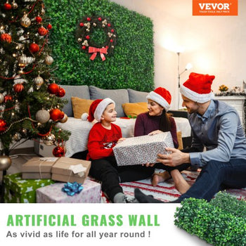 Artificial Boxwood Panel UV 24pcs Boxwood Hedge Wall Panels Artificial Grass Backdrop Wall 24\" X 16\" 4 cm Green Grass Wall, Fake Hedge for Decor Privacy Fence Indoor, Outdoor Garden Backyard