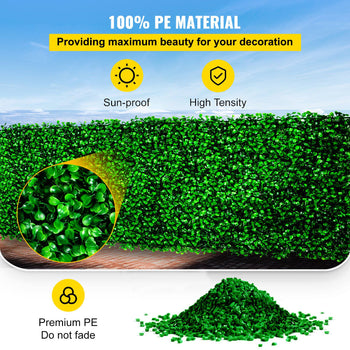 Artificial Boxwood Panel UV 6pcs Boxwood Hedge Wall Panels, Artificial Grass Backdrop Wall 20\" X 20\" 4 cm Green Grass Wall, Fake Hedge for Decor Privacy Fence Indoor, Outdoor Garden Backyard