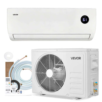 Mini Split Air Conditioner, 9000 BTU 230V Fast Cooling & Heating, 19 SEER2 High Efficiency Energy Saving, Quiet Inverter System for 450 Sq.Ft Coverage Area, Easy to Maintain, for Home, Office